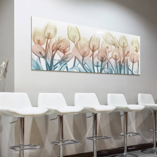 Empire Art Direct 24" x 63" Spring Blooms Frameless Free Floating Printed Tempered Glass Wall Art